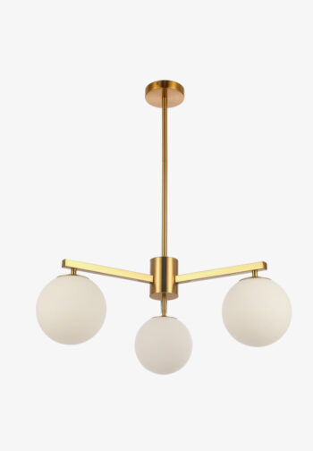 gold and white ceiling lamp