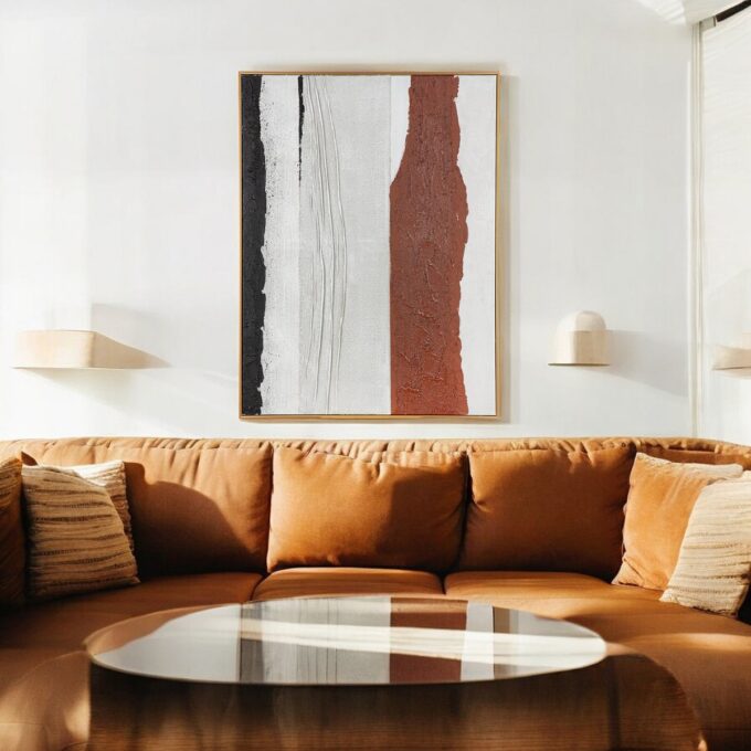 Picture Harat, brown, gold, black, white H. 101.5 cm - Image 3