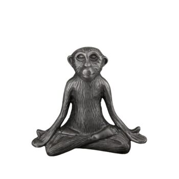 Dunkelgraue Affenskulptur aus Aluminium Höhe 28 cm
