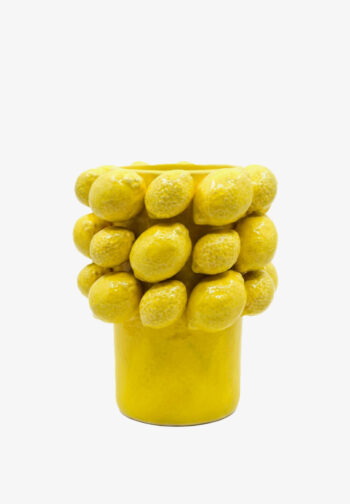 Jarrón decorativo con limones en relieve 15 × 19 cm