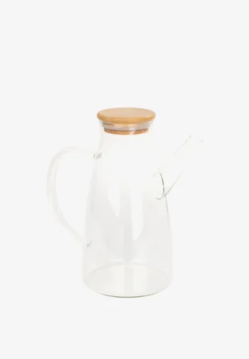 Aceitera de cristal con tapa de madera 600 ml