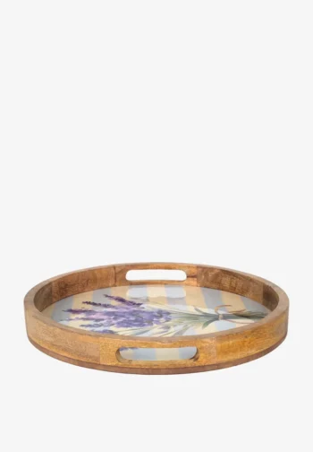 Bandeja redonda decorativa de lavanda 35 cm