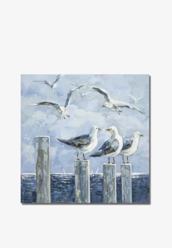 Cuadro gaviotas en el mar 80 × 80 cm