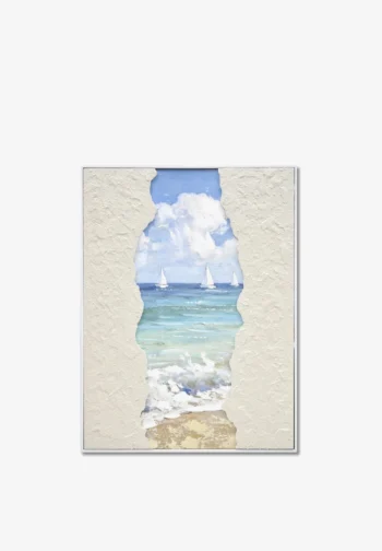 Cuadro mar con veleros y olas 62 × 82 cm