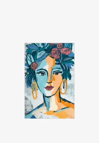 Cuadro mujer con flores en el pelo 62 × 92 cm