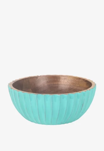 Cuenco de madera turquesa 25 cm