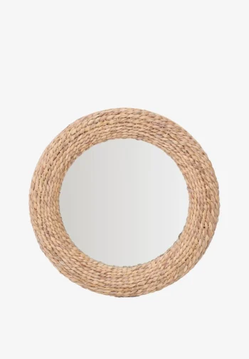 Espejo redondo de fibra natural 60 cm