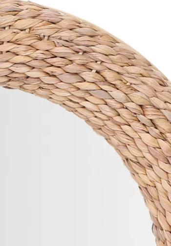Espejo redondo de fibra natural 60 cm