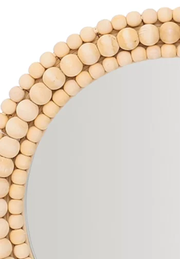 Espejo redondo de madera con bolas 36 cm