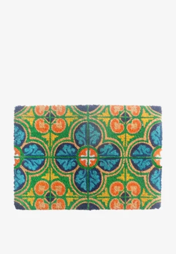 Felpudo azulejos verdes y azules 60 × 40 cm