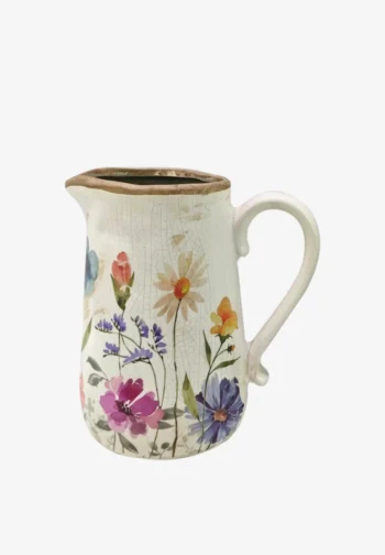 Jarra con flores de cerámica 23 cm