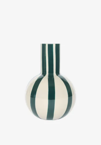 Jarrón verde con rayas 25 × 17 cm