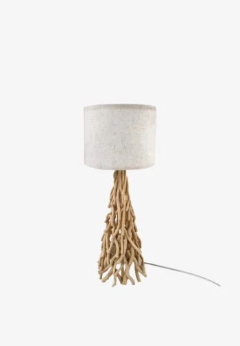 Lámpara de madera de morera con pantalla clara 64 cm