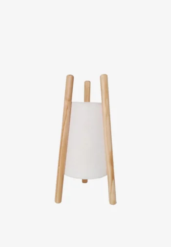 Lámpara trípode de madera con pantalla blanca 45 cm
