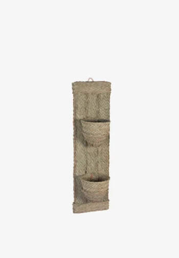 Macetero de pared de esparto con 2 cestas 75 cm