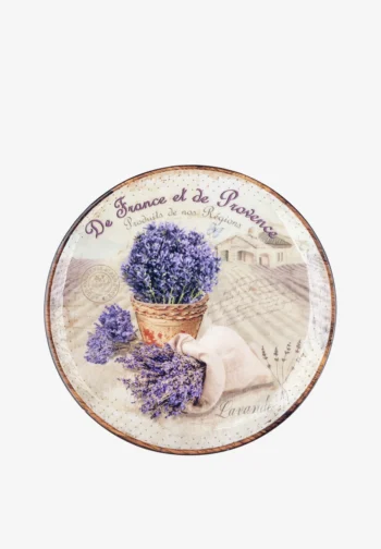 Plato de madera de mango con lavanda de Provenza 22 cm