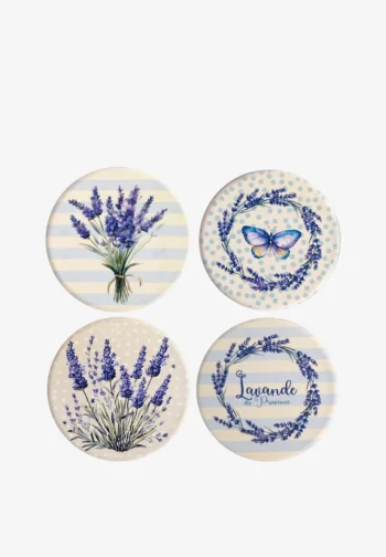 Set de 4 posavasos de lavanda 10,8 cm