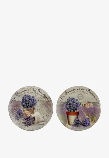 Set de 4 posavasos originales de cerámica con lavanda 11 cm
