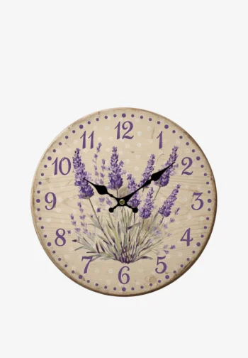 Reloj de pared lavanda con lunares 34 cm