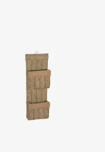 Revistero de pared de esparto con 2 apartados 80 × 25 cm