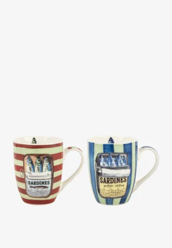 Set de 2 tazas de sardinas de porcelana con caja de regalo 300 ml