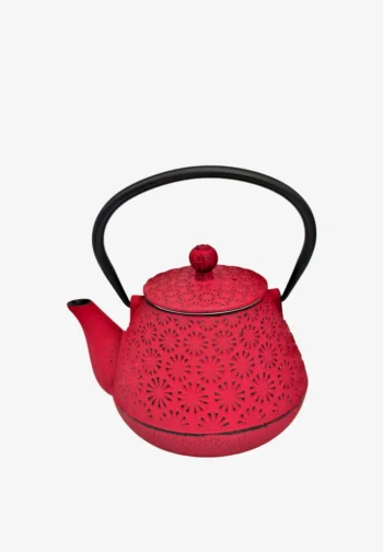 Tetera japonesa roja de hierro fundido 0,6 l
